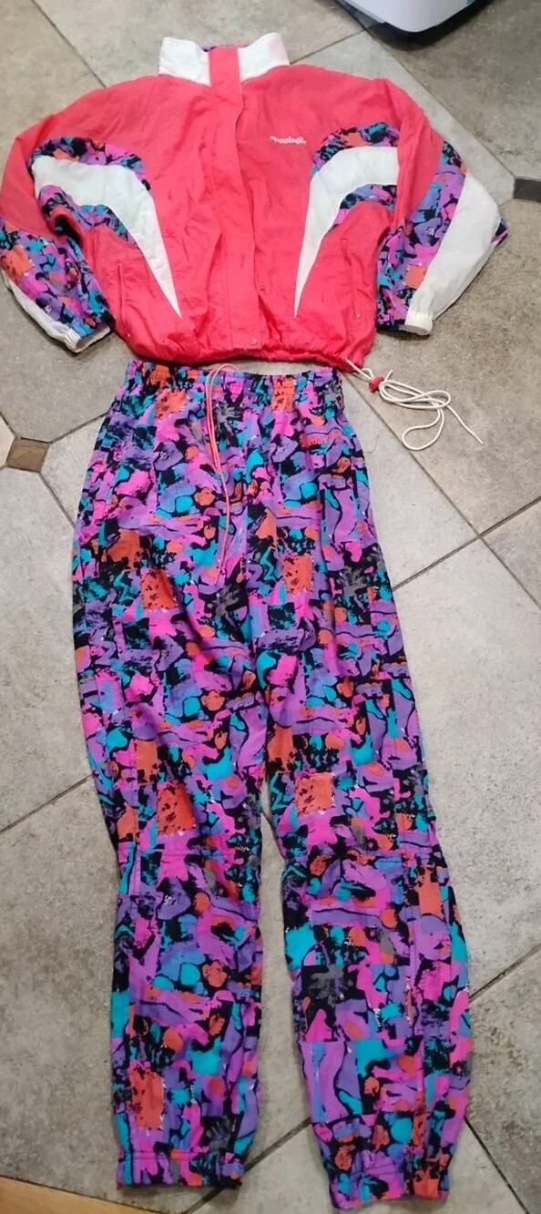 Amazing Vintage Women's Reebok Nylon 90s Track Suit S/M Rare Find Nylon Retro